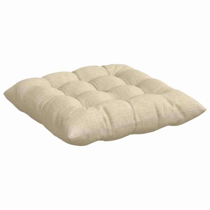Възглавници за седалки 4 pcs Крем 40 x 40 x 6 cm текстил