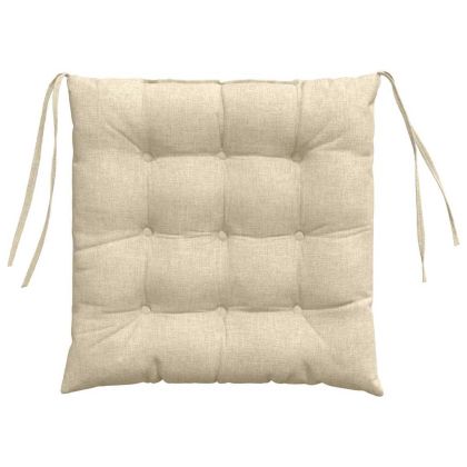 Възглавници за седалки 4 pcs Крем 40 x 40 x 6 cm текстил