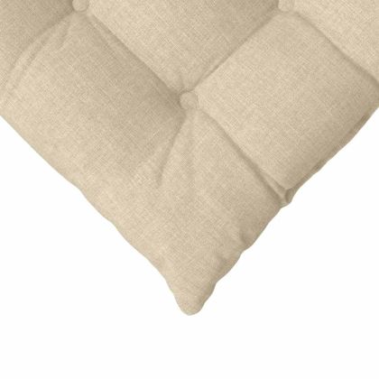 Възглавници за седалки 4 pcs Крем 40 x 40 x 6 cm текстил