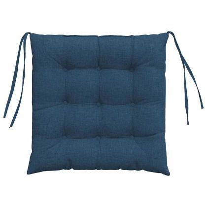 Възглавници за седалки 4 pcs Синьо 40 x 40 x 6 cm текстил