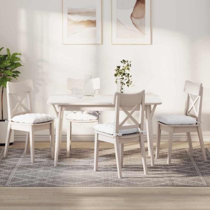 Възглавници за седалки 4 pcs Бяло 40 x 40 x 6 cm текстил