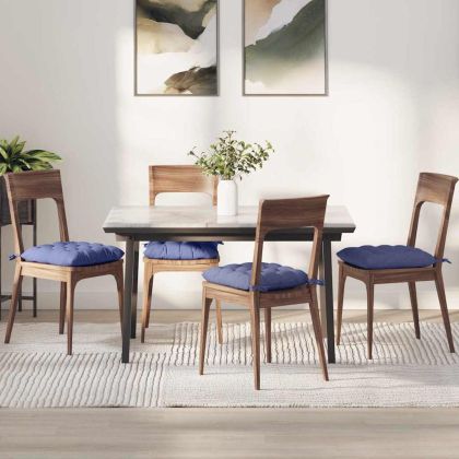 Възглавници за седалки 4 pcs Дънково син 40 x 40 x 6 cm текстил