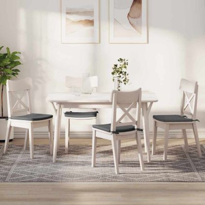 Възглавници за седалки 4 pcs Тъмен сив 40 x 40 x 3 cm текстил