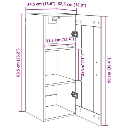Стенен шкаф Старо дърво 34,5 x 34 x 90 см
