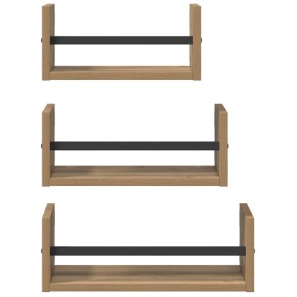 Комплект стенни рафтове 3 бр. Дъб 40x16x14см