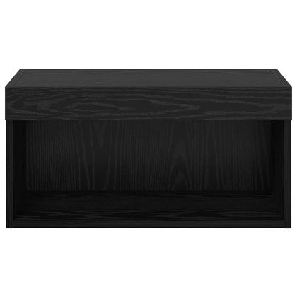 Комплект ТВ шкаф с LED Черния дъб Инженерно дърво