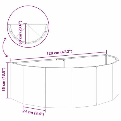 Кашпа Антрацит 120 x 60 x 35 cm Стомана