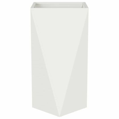 Кашпа 2 pcs Бяло 40 x 40 x 75 cm Стомана
