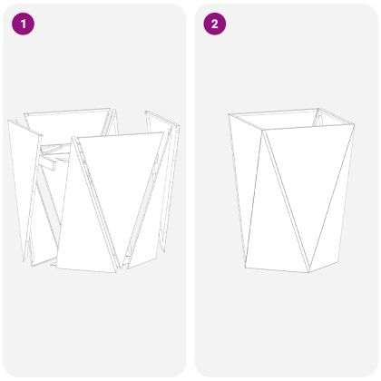 Кашпа 2 pcs Антрацит 50 x 50 x 75 cm Стомана