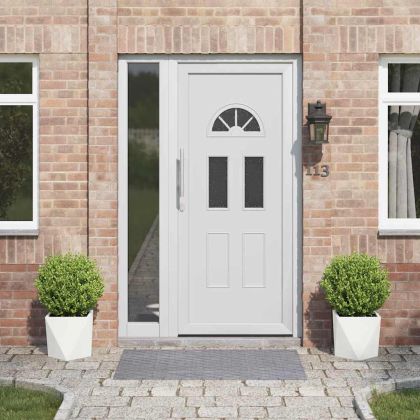 Кашпа 2 pcs Бяло 30 x 30 x 30 cm Стомана