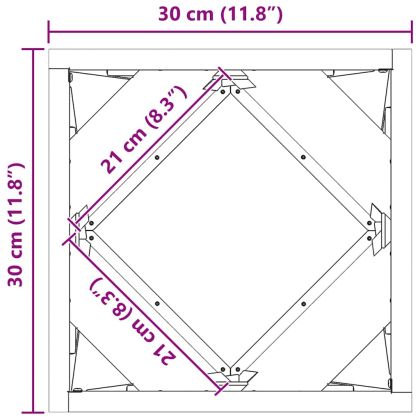 Кашпа 2 pcs Маслинено зелено 30 x 30 x 30 cm Стомана