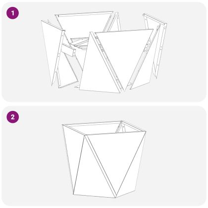 Кашпа 2 pcs Бяло 50 x 50 x 50 cm Стомана