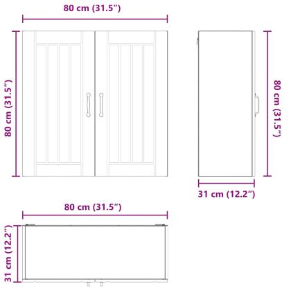 Панел за миялна машина Lucca Бетонно сиво 80 x 31 x 80 см
