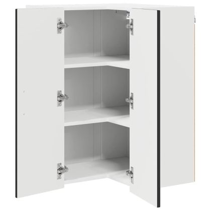 Стенно ъглово шкафче LUCCA Черно 57 x 57 x 80 см