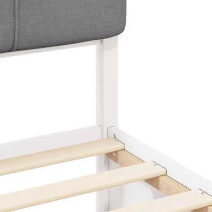 Леглова рамка с тапицирана гръбна част Светлосиво 180 x 200 cm