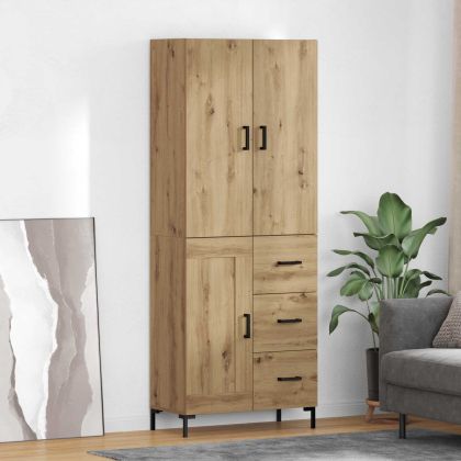 Висок шкаф с чекмедже Дъб 69,5 x 34 x 180 см Инженерно дърво