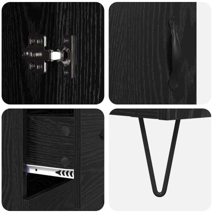 Висок шкаф Черния дъб 69,5 x 34 x 180 см Инженерно дърво