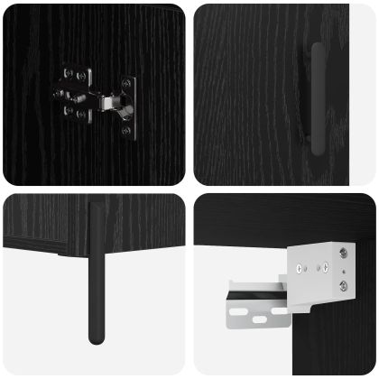 Висок шкаф Черния дъб 69,5 x 34 x 180 см Инженерно дърво