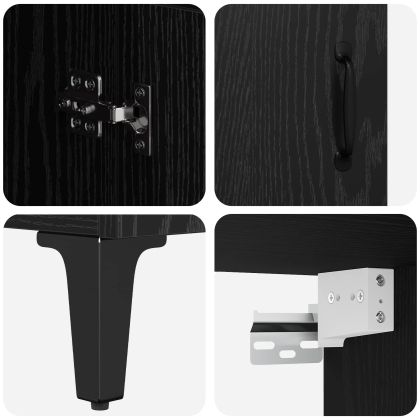 Висок шкаф Черния дъб 69,5 x 34 x 180 см Инженерно дърво