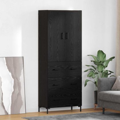 Висок шкаф Черния дъб 69,5 x 34 x 180 см Инженерно дърво