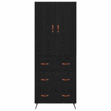 Висок шкаф Черния дъб 69,5 x 34 x 180 см Инженерно дърво