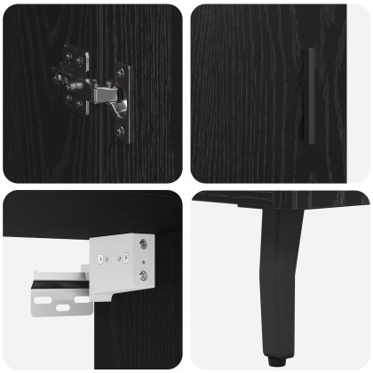 Висок шкаф 2 pcs Черния дъб Инженерно дърво