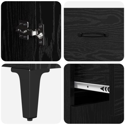 Висок шкаф Черния дъб 69,5 x 34 x 180 см Инженерно дърво