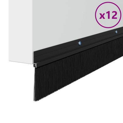 Запечатващи четки за врата с винтово закрепване 12 pcs Черно