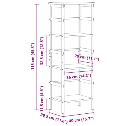 Рафт за книги 3 нива 40 х 29,5 х 115 см Инженерна дървесина