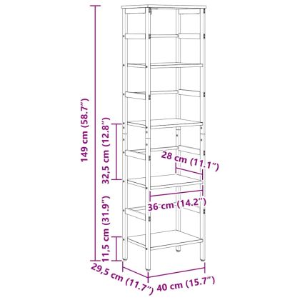 Рафт за книги Димян дъб 40 х 29,5 х 149 см Инженерно дърво