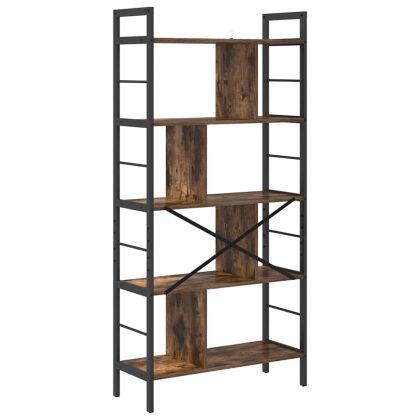 Рафт за книги Димян дъб 75 x 30 x 156 см Инженерно дърво