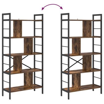 Рафт за книги Димян дъб 75 x 30 x 156 см Инженерно дърво