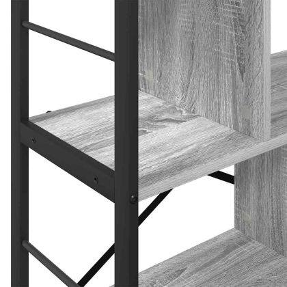Рафт за книги Сив Сонома 75 x 30 x 91 см Инженерно дърво