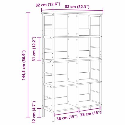 Рафт за книги Сонома дъб 82 x 32 x 144,5 см Инженерно дърво