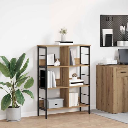 Рафт за книги 6 нива 82 x 32 x 112 см Инженерна дървесина Дъб