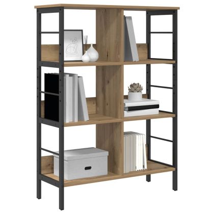 Рафт за книги 6 нива 82 x 32 x 112 см Инженерна дървесина Дъб