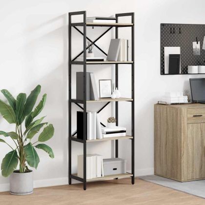 Рафт за книги 5 нива 56 x 34 x 171 см Инженерна дървесина