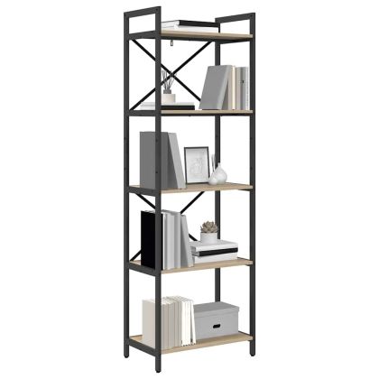 Рафт за книги 5 нива 56 x 34 x 171 см Инженерна дървесина