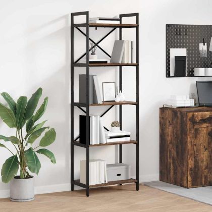 Рафт за книги 5 нива 56 x 34 x 171 см Инженерна дървесина