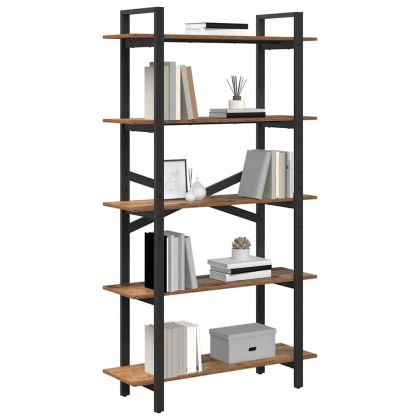 Рафт за книги 5 нива 100 x 33,5 x 178 см Инженерна дървесина