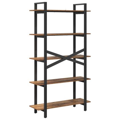 Рафт за книги 5 нива 100 x 33,5 x 178 см Инженерна дървесина