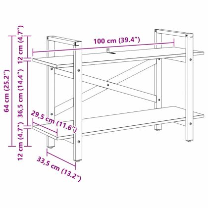 Рафт за книги Димян дъб 100 x 33,5 x 64 см Инженерно дърво