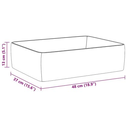 Мивка, бяла, 48x37x13 см, керамична, правоъгълна