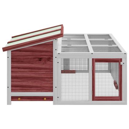 Клетка за зайци мока 144x123x67,5 см борово дърво масив