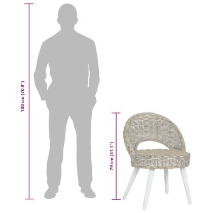 Кресло, кубу ратан, бяло