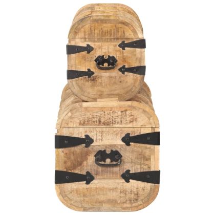 Ракли за съхранение, 2 бр, мангово дърво масив