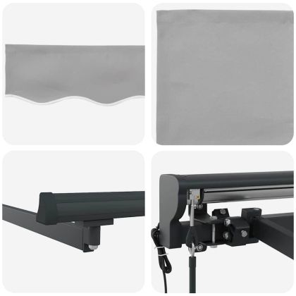 Рамка за сенник Светлосиво 400 × 300 cm Полиестер с PU покритие