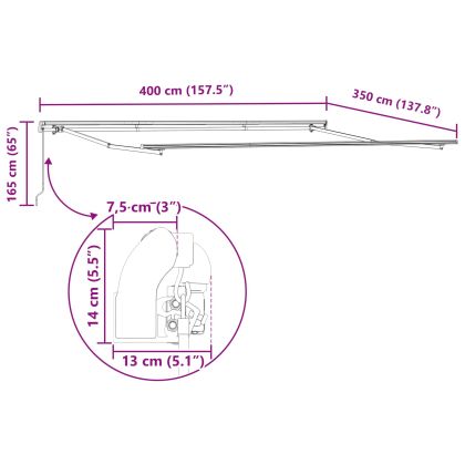 Сгъваем навес Многоцветен 400 × 350 cm Полиестер и алуминий