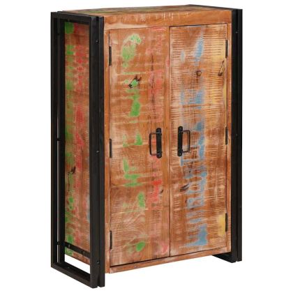 Витрина с врати Кафяво Солидно рециклирано дърво и метал