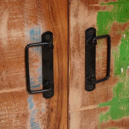 Витрина с врати Кафяво Солидно рециклирано дърво и метал